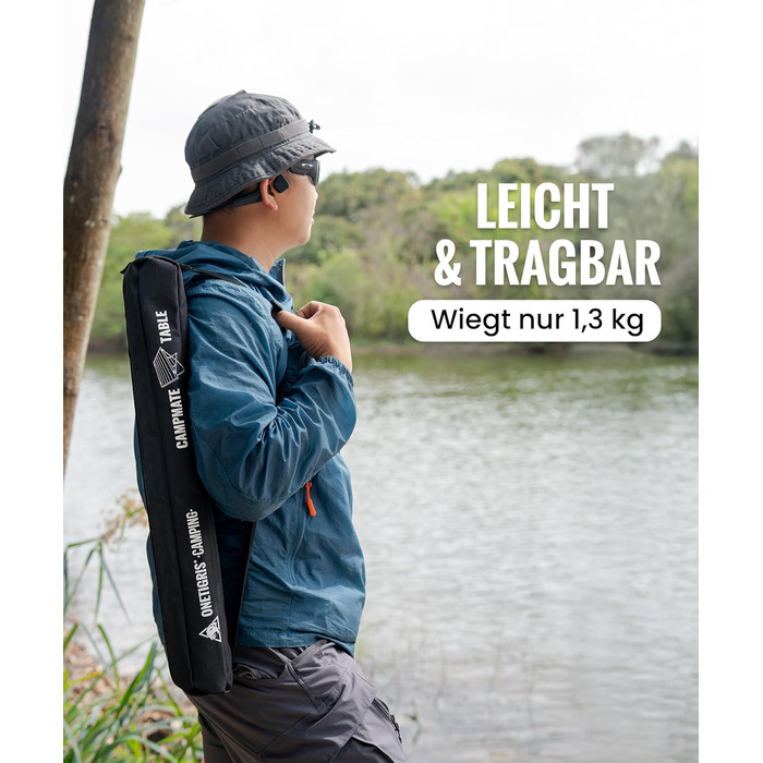 OneTigris CAMPMATE Стіл для кемпінгу складний, легкий, на 30 кг, чорний