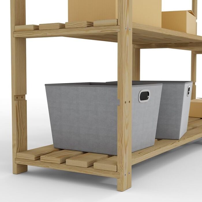 Lenmar Series B Wooden Shelf, Pine, Wood, Light Beige, B-20 170 x 80 x 40 cm, 5 Shelves, Bookcase, Wooden Shelf, Standing Shelf, Wall Shelf, Shelf with 5 Shelves, Office Shelf, for Living Room, Storage Shelf (B-30 170 x 150 x 40 cm 5 Shelves)