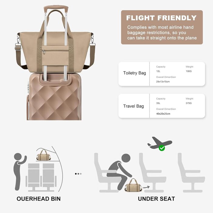 Набір валіз Sea Choice 5шт. з жорстким корпусом, 4 колеса, TSA-замок, M-L-XL (55/65/76см), Khaki