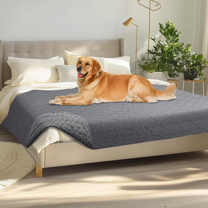 Водонепроникна собача ковдра Luciphia з антиковзким покриттям, 76 x 178 см (Світло-сіра)