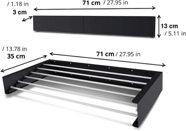 Настінна сушарка для білизни FoxyDry HIDE – розсувна, для дому та вулиці, 71x35x13 см, білий (лімітована серія)