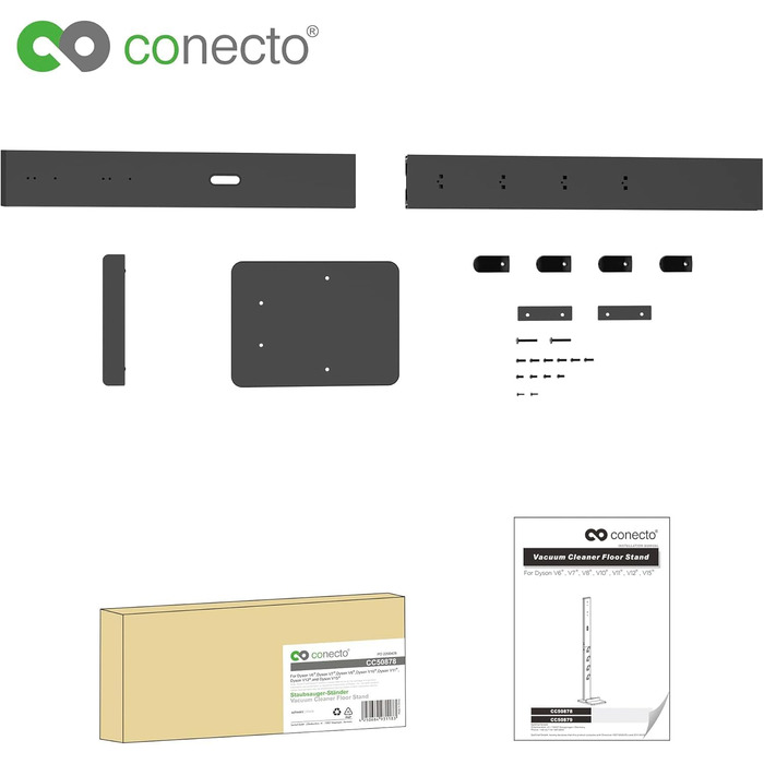 Підставка для пилососа Conecto: універсальна сумісна з Dyson Gen5, V15, V12, V11, V10, V8, V7, V6, чорний дизайн