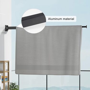 Настінна сушарка для білизни 120 см, висувна, складна, з вішалкою та 18 гачками для балкона, ванної кімнати, спальні, білого кольору