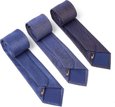 Набір краваток для чоловіків 3 шт. + 3 кишенькові хустинки | Подарунковий бокс для чоловіків на весілля | Класичні краватки та хустинки (світло-блакитний, блакитний у клітинку)