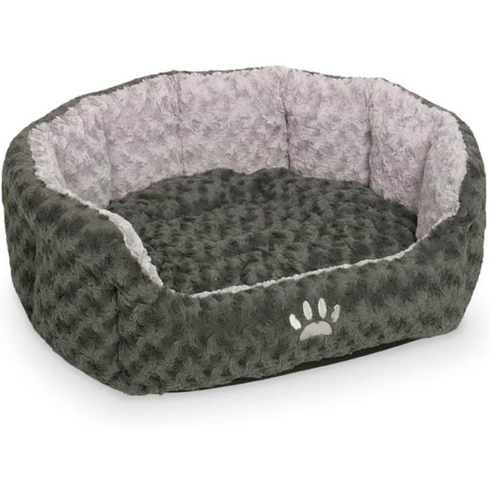 Ліжко овальне для собак та котів Nobby Seoli, 65x57x22 см, сірий/світло-сірий
