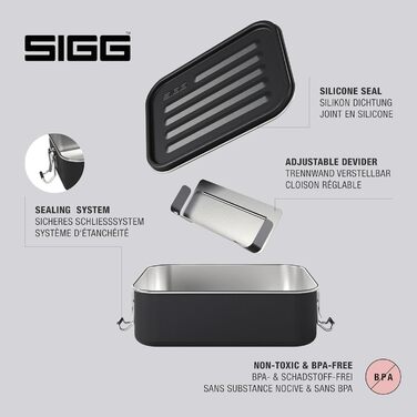 SIGG Gemstone Food Container, leak-proof lunchbox for office, school and outdoor use, food container made of high-quality 18/8 stainless steel for on the go
