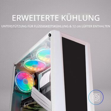 Корпус для ПК Mars Gaming MC300P MicroATX, білий, загартоване скло, Mesh-панель, 3x FRGB вентилятори