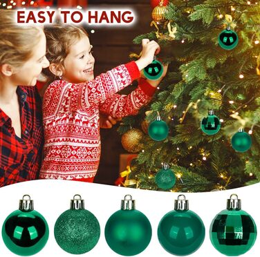 40 шт. прикрас для ялинки - ялинкові кулі 4 см, зелені, ударостійкі. Новорічний декор для ялинки
