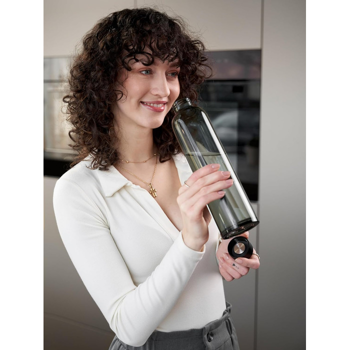 spottle Glass Water Bottle 1L - Glass Bottle in 500ml - 750ml or 1 Liter - Glass Water Bottle Suitable for Carbonated Drinks – Dishwasher-Safe & Leak-Proof Glass Drinking Bottle