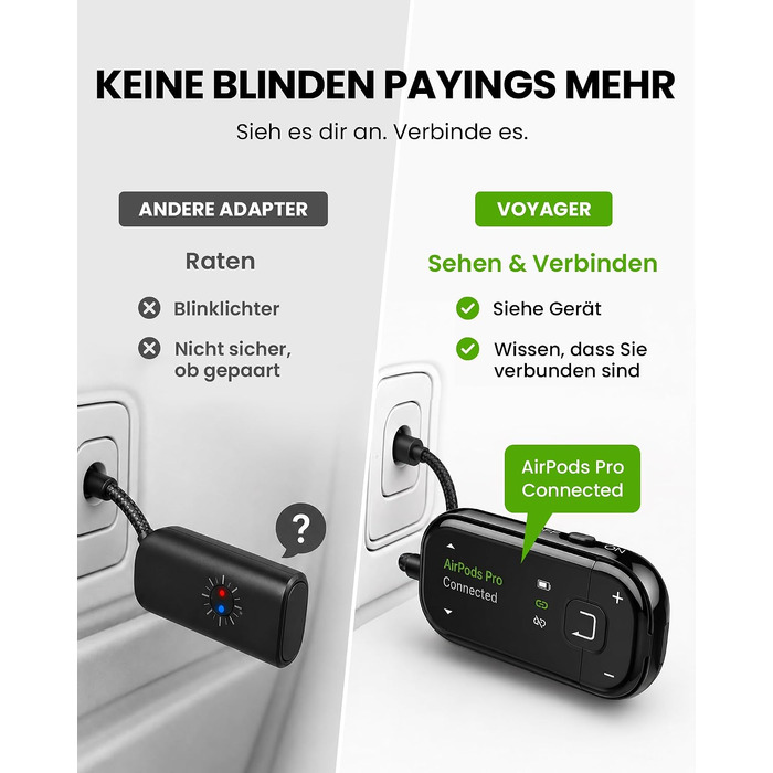 Bluetooth-адаптер для літака Avantree Voyager з підтримкою Auracast, чорний