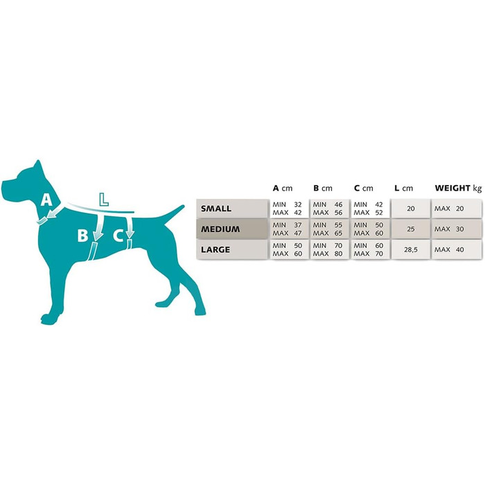Шлейка для собак Ferplast Ergo Trekking Medium, чорна, з 6 застібками, вишукана посадка, світловідбиваюча, з підкладкою