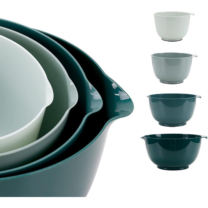 Набір міксерських мисок BoxedHome: 4 шт. з пластику, неслизькі, для салату, зручні для сервірування