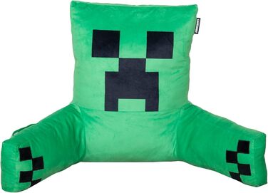 Подушка для читання Minecraft Creeper, оксамитова, з наповнювачем, із підлокітниками, зелена, Phoenix Group AG