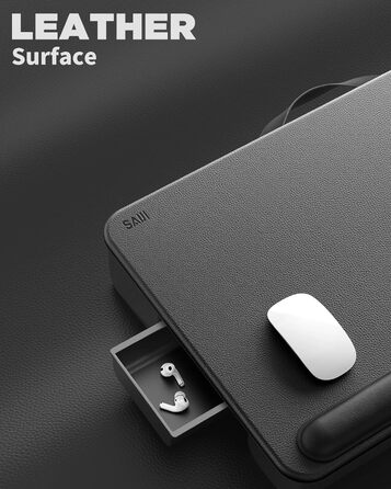 Підставка для ноутбука SAIJI з підставкою для зап'ястя та відділенням для телефону, для роботи в ліжку/на дивані, чорна