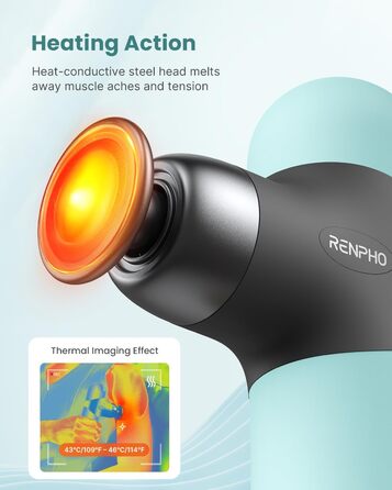 Масажер для м'язів RENPHO Mini Thermal з підігрівом, блакитний: портативний масажний пістолет для тіла