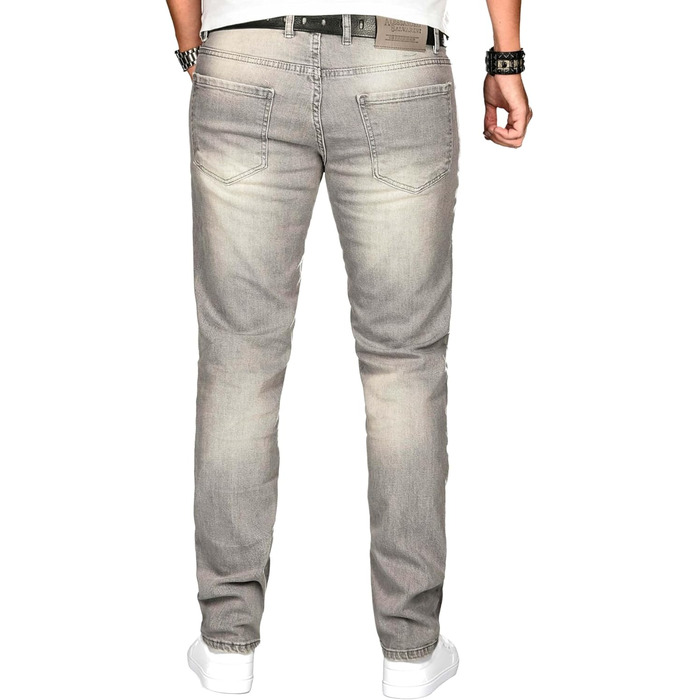 Чоловічі джинси Alessando Salvarini Slim Fit сірі, еластичні (36W/32L)