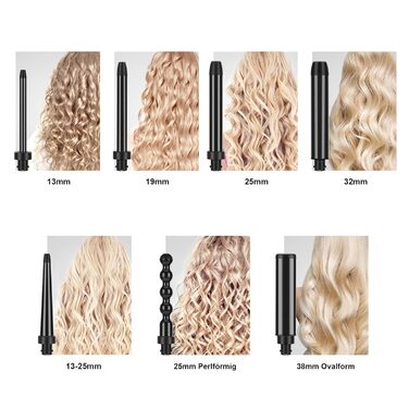Професійний локон для волосся Parwin Pro Beauty Lockenstab 7-в-1, керамічний, LCD-дисплей, 100-230°C