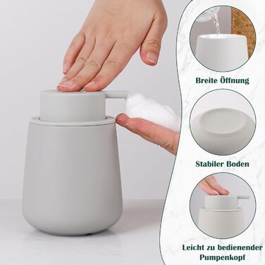 Дозатор для миючого засобу BosilunLife 350 мл - Наповнюваний, велика кнопка, стильний, антиковзкий, BPA-free для кухні та ванної кімнати