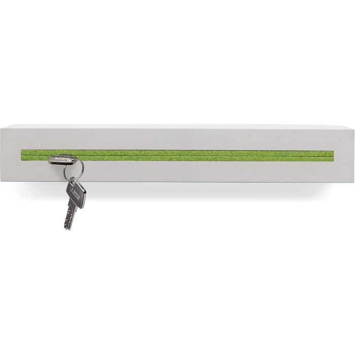 Buchenbusch urban design key board with concrete shelf 'light edition' 33x6x5 cm, key board wall, key storage hallway, (Light Green)