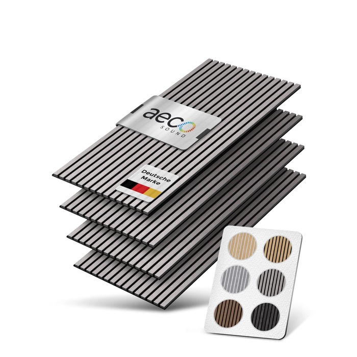 Акустичні панелі з натурального дерева (набір 4 шт) 120x60x2.1 см, шпон груші та чорний акустичний фліс, 3D стінні панелі для шумоізоляції та декору інтер'єру