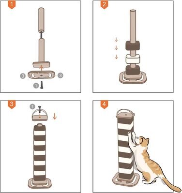 Кігтеточка для котів CheerPals з 4-стороннім обертанням, 5-ярусна з гофрокартону, 62 см, захист дивану
