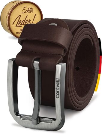 Чоловічий шкіряний ремінь преміум-класу, виготовлений у Німеччині, з подарунковою коробкою. Ширина 40 мм, темно-коричневий, розмір 105. Зверніть увагу на таблицю розмірів.