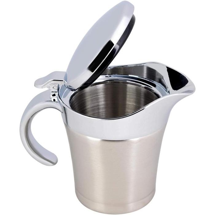 450 ML / 750 ML 304 Stainless Steel Thermosoße Pot Double-Walled Insulated Saucepan Serving Pot Bucket for Juice Tomato Sauce Kitchen Supplies (450ML)