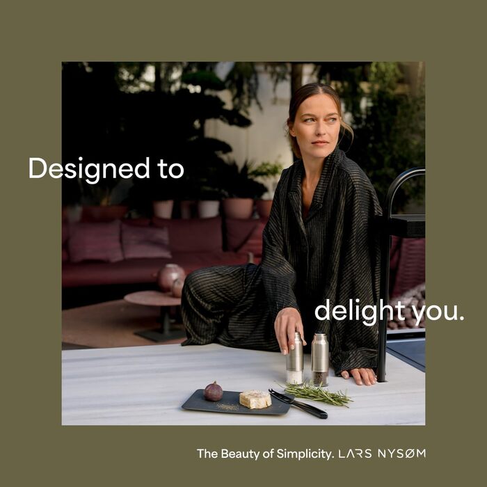 Набір для мелення солі та перцю LARS NYSØM з регульованим керамічним жорном | Набір з 2 мельниць з нержавіючої сталі (Коричневий/Бежевий)