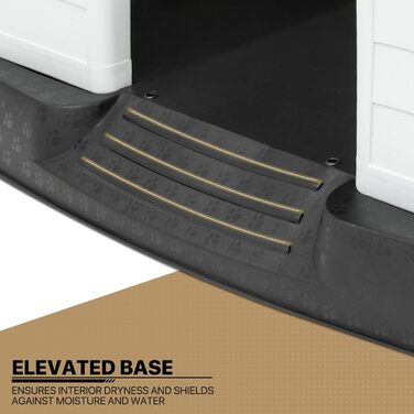 MoNiBloom Будка для собак: ізольована, водонепроникна, для будь-яких розмірів, з вентиляцією та піднятим дном, для дому та вулиці, пластик, легка збірка