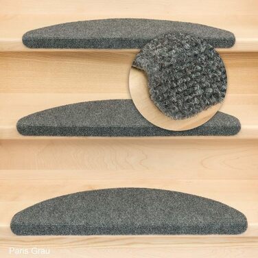 Ступінчасті килимки Kettelservice-Metzker Ramon MW напівкруглі, сірі, 65x21x3,5 см, набір 14 шт.