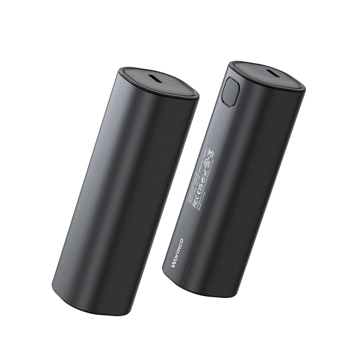 Електричний грієчка для рук Warmco 2 шт., 10000mAh, USB Powerbank, 3 рівні нагріву, для чоловіків та жінок, Outdoor, Гольф, кемпінг, чорний