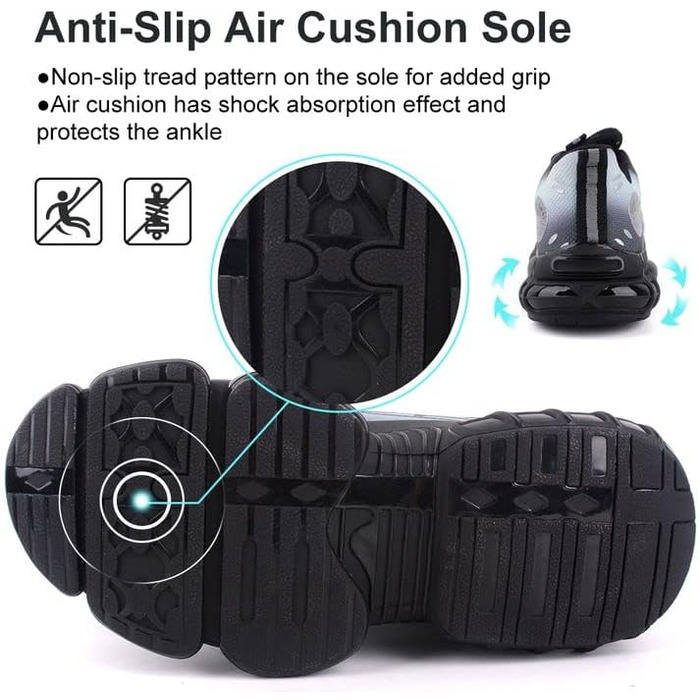 Зручні робочі черевики AIMAYEE з металевим підноском: легкі, дихаючі, з кевларовою вставкою (Сірий, 40 EU)