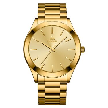 Чоловічий годинник LN LENQIN з вологозахистом, сталевий браслет, кварцовий механізм, аналоговий годинник для чоловіків, люкс, золотий