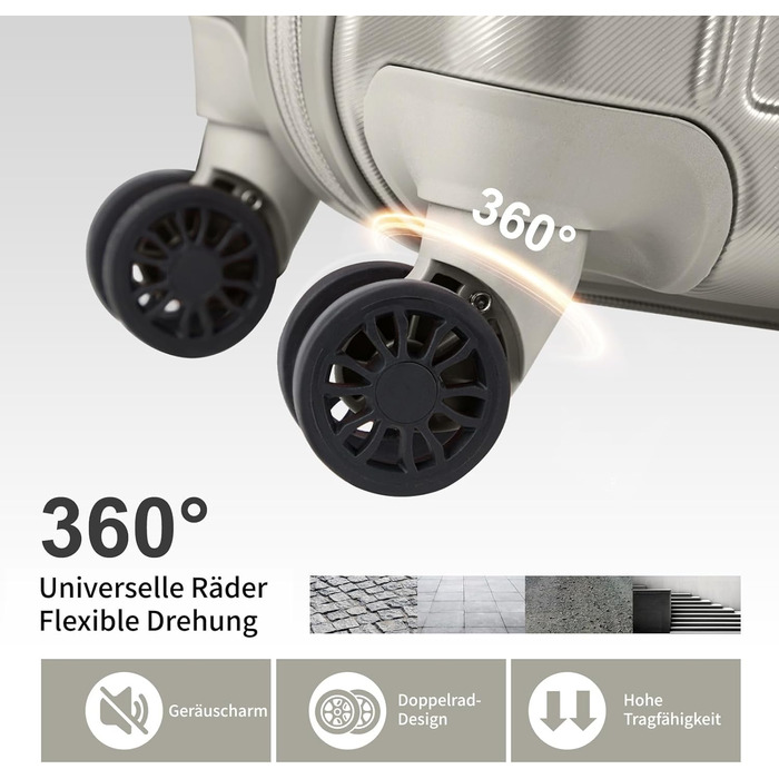 Набір валіз LALAHO 3 шт. з жорстким корпусом, великий дорожній набір, валізи з колесами, матеріал ABS+PC, ручна поклажа, набір валіз з жорстким корпусом, м'ятно-зелений колір