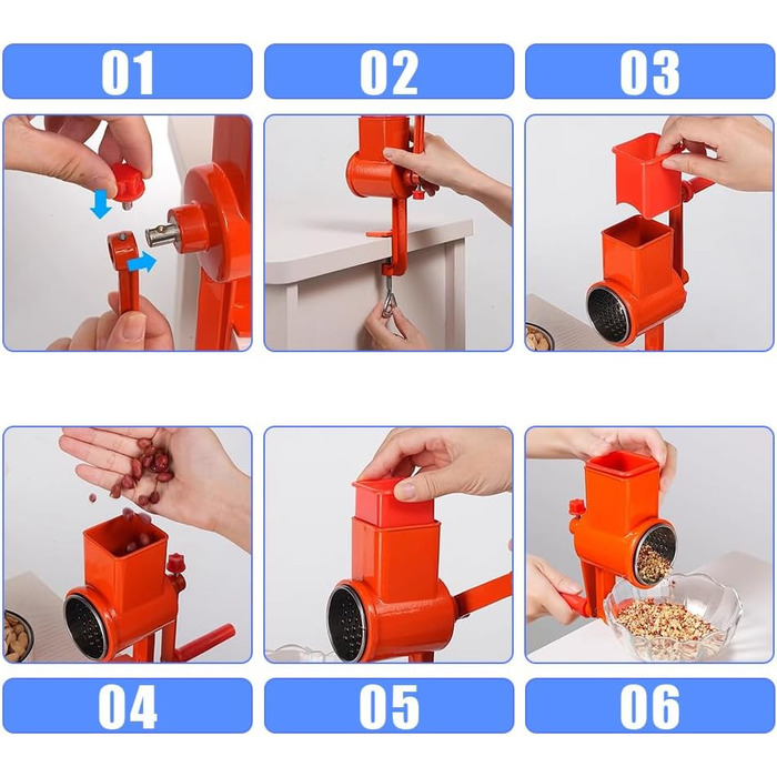 Ручний зернодробарка Bolt Knob для зерна, вівса, кукурудзи, пшениці, кави, горіхів, спецій, ванілі, з алюмінієвого сплаву та пластику, довговічна