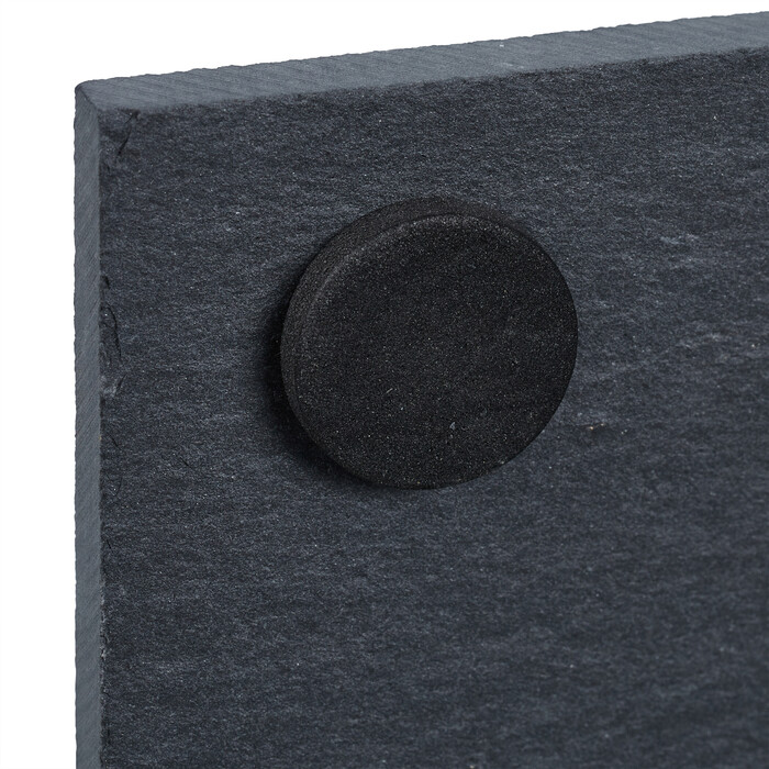 Relaxdays Slate Coasters, Set of 8, Bamboo Box