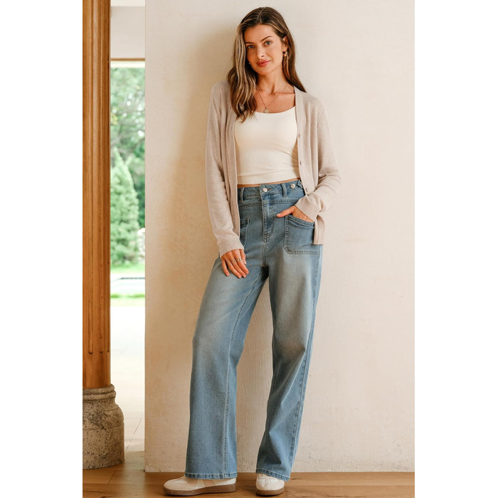 Жіноча в'язана жилетка Arachne & Cloz з суміші вовни, легка, V-подібний виріз, кардиган, короткий/довгий рукав, з ґудзиками, повсякденний топ, кольору абрикос, розмір M