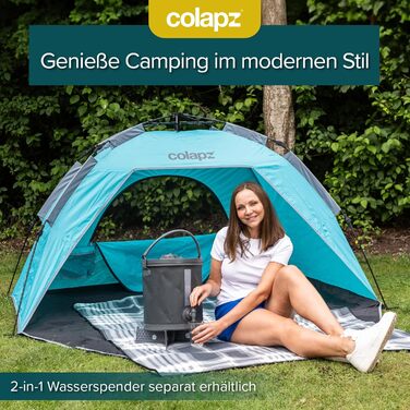 Colapz Camping Shower Tent & Pop-Up Toilet Tent with Storage - Privacy Beach Shelter & Outdoor Changing Room (Blue)