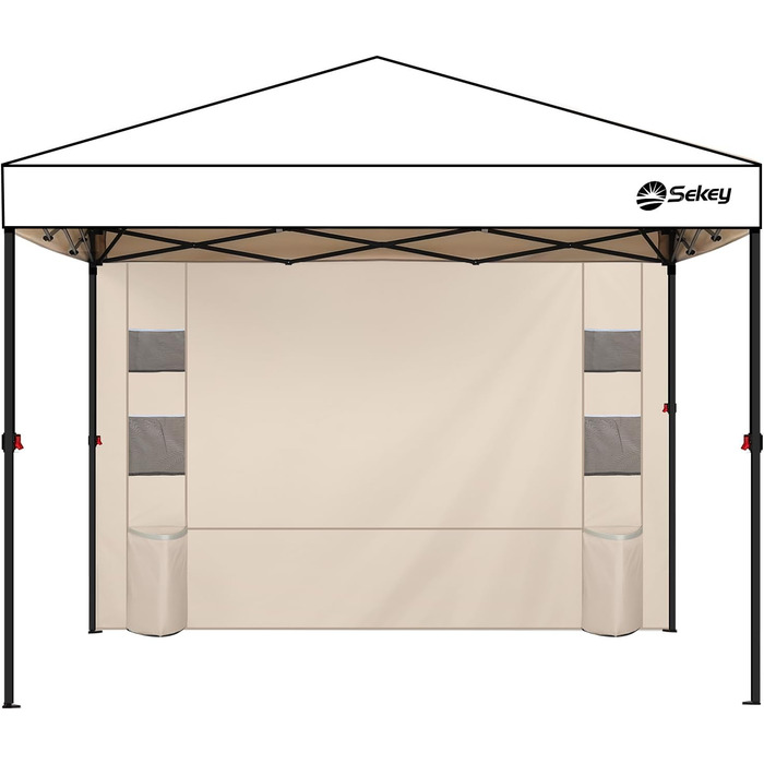 Sekey 1PCS Side Walls for Gazebo 3x3 Waterproof and Winterproof with Storage Compartments, Side Walls for Gazebo Party Tent Garden Tent 3x3m, (Khaki, 1 Multifunctional)