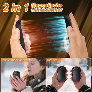 Електричні грілки для рук, 2 шт. 10000mAh з USB-C, цифровим дисплеєм, 3 режими нагріву, багаторазові для зими, подорожей та активного відпочинку