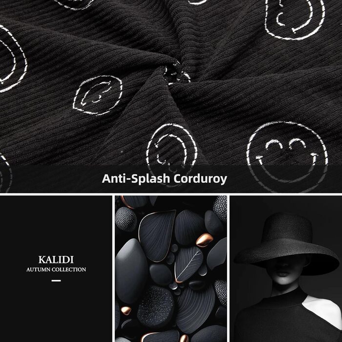 Сумка KALIDI Cord Shopper жіноча повсякденна для школи, роботи, покупок (Blacksmile)