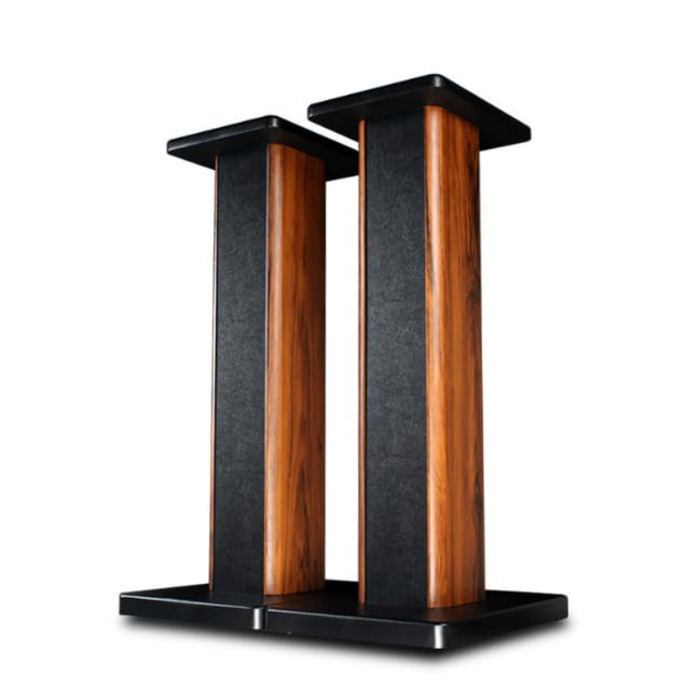Стійки для колонок Holz Braun Schwarz, 70 см - Преміум підставки для домашнього кінотеатру та студії з прихованою проводкою