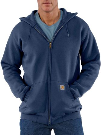 Чоловіча толстовка Carhartt з повним застібкою-блискавкою, вільний крій, середньої щільності, темно-синя