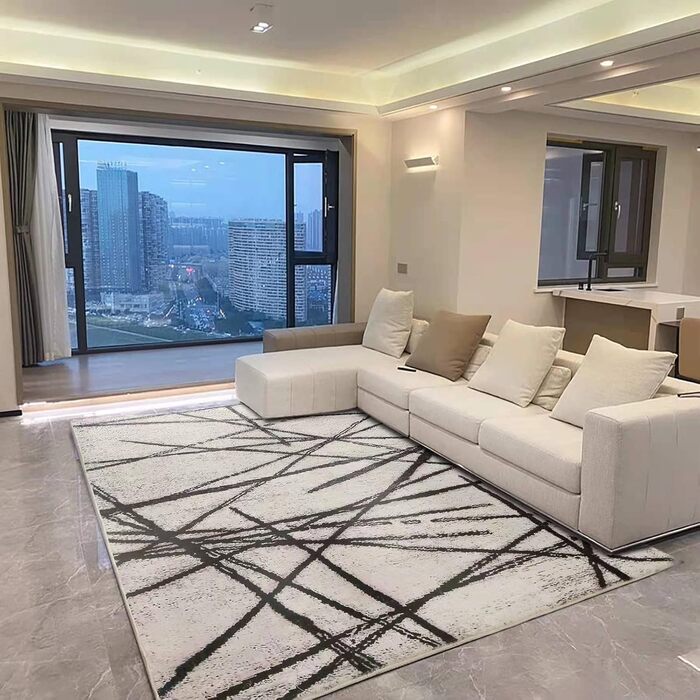 Leesentec Rugs Living Room Modern Artistic Rug Unique Rugs Chic Vintage Distressed Oriental Rugs Area Rug (Beige, 200x300cm) Beige 200x300cm