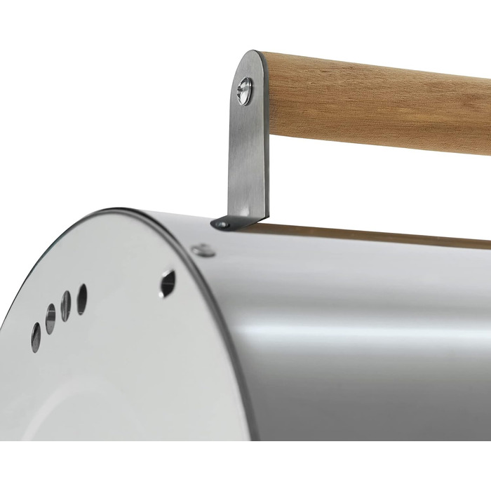 BBQ гриль із нержавіючої сталі tectake, велика подвійна решітка, для вугілля, срібний