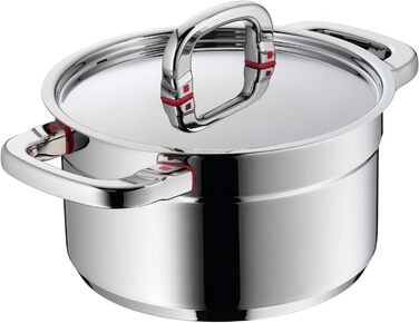 Каструля WMF Premium One з однією ручкою 16,5 см з кришкою, 1,5 л, з внутрішньою шкалою, з нержавіючої сталі Cromargan, з отвором для пари, для індукційних плит