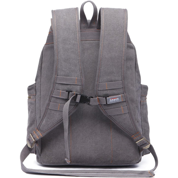 Чоловічий/жіночий рюкзак Kaukko Canvas для ноутбука, стильний, велика місткість, для подорожей, кемпінгу, Outdoor (сірий)