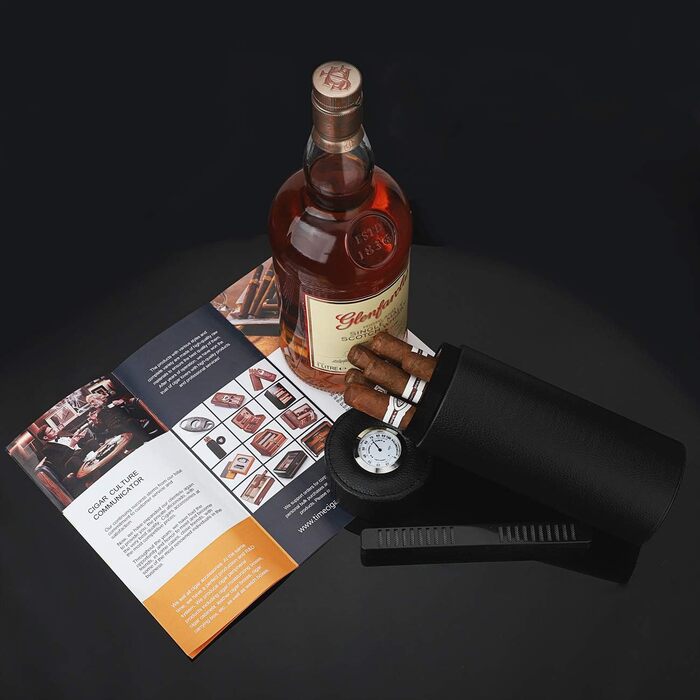 Сумка-гумодор для сигар з кедрової деревини, шкіряна, переносний, з гігрометром, зволожувач повітря, прямокутна