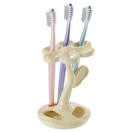 Тримач для зубних щіток та пензлів з кераміки, 6 відділень (сріблястий) (Mitch)