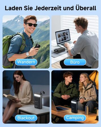 Power Bank 60000mAh 22.5W USB-C PD, Зовнішній акумулятор для смартфонів, планшетів, чорний